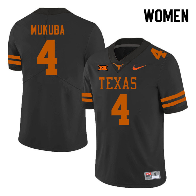 Women #4 Andrew Mukuba Texas Longhorns College Football Jerseys Stitched-Black